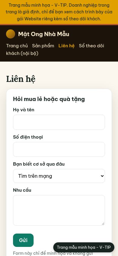 Ô để lại thông tin trên điện thoại